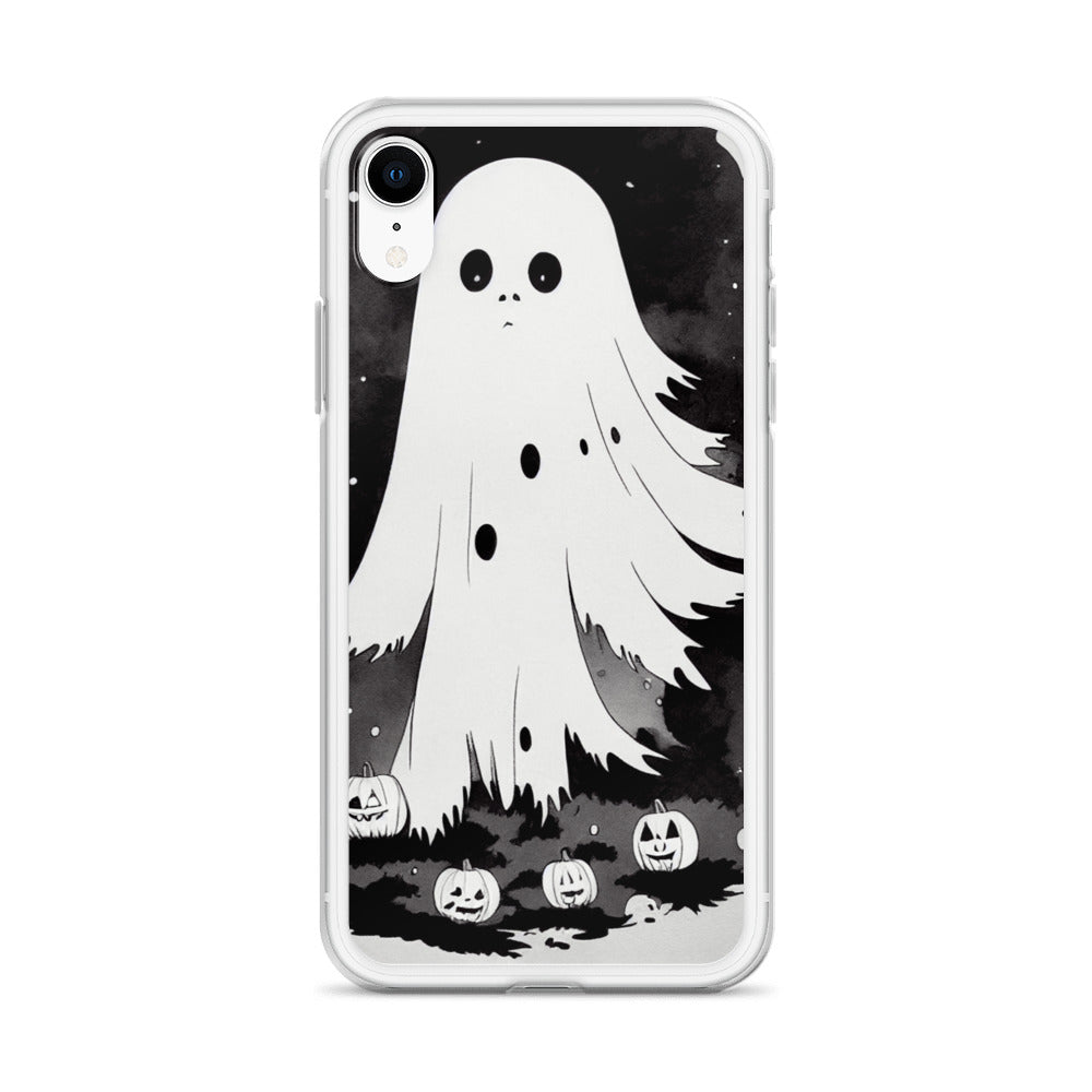 iPhone Case - Halloween Black and White Ghost