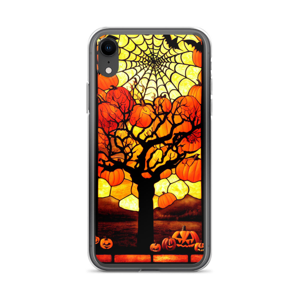 iPhone Case - Halloween Stained Glass Pumpkin Tree