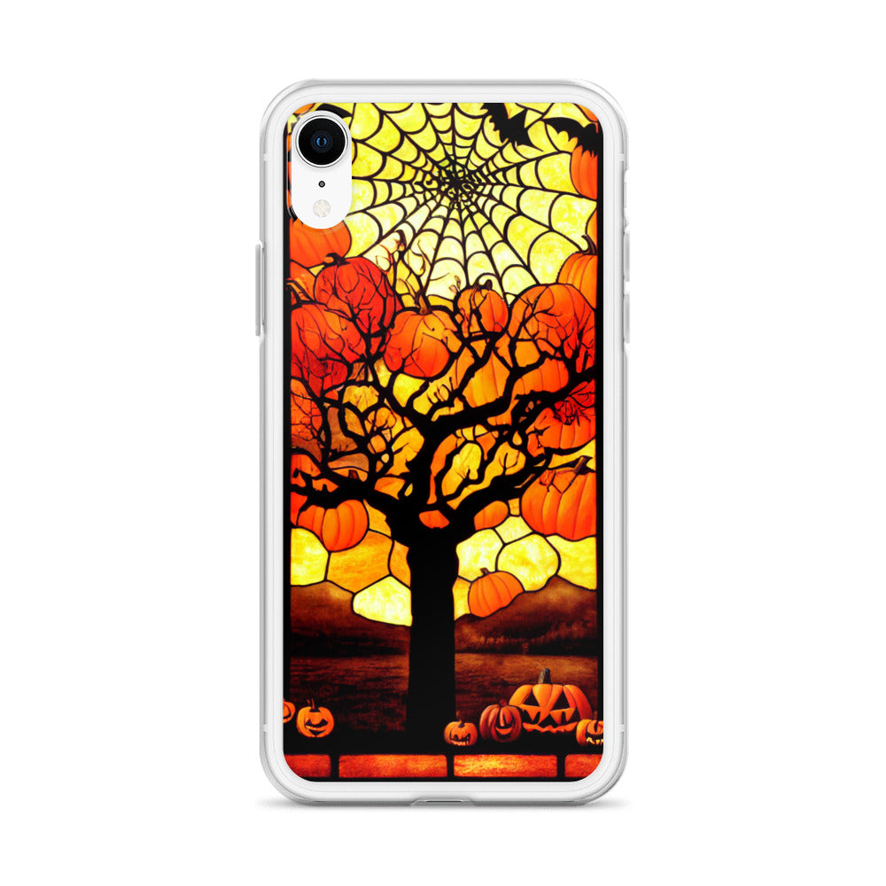 iPhone Case - Halloween Stained Glass Pumpkin Tree