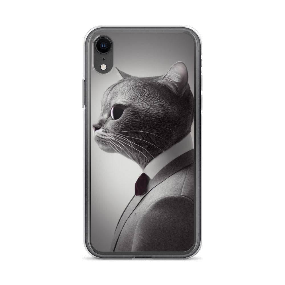 iPhone Case - Business Cat Boss in Gray