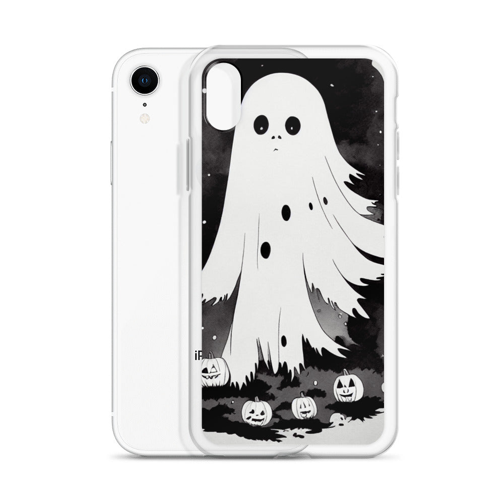 iPhone Case - Halloween Black and White Ghost