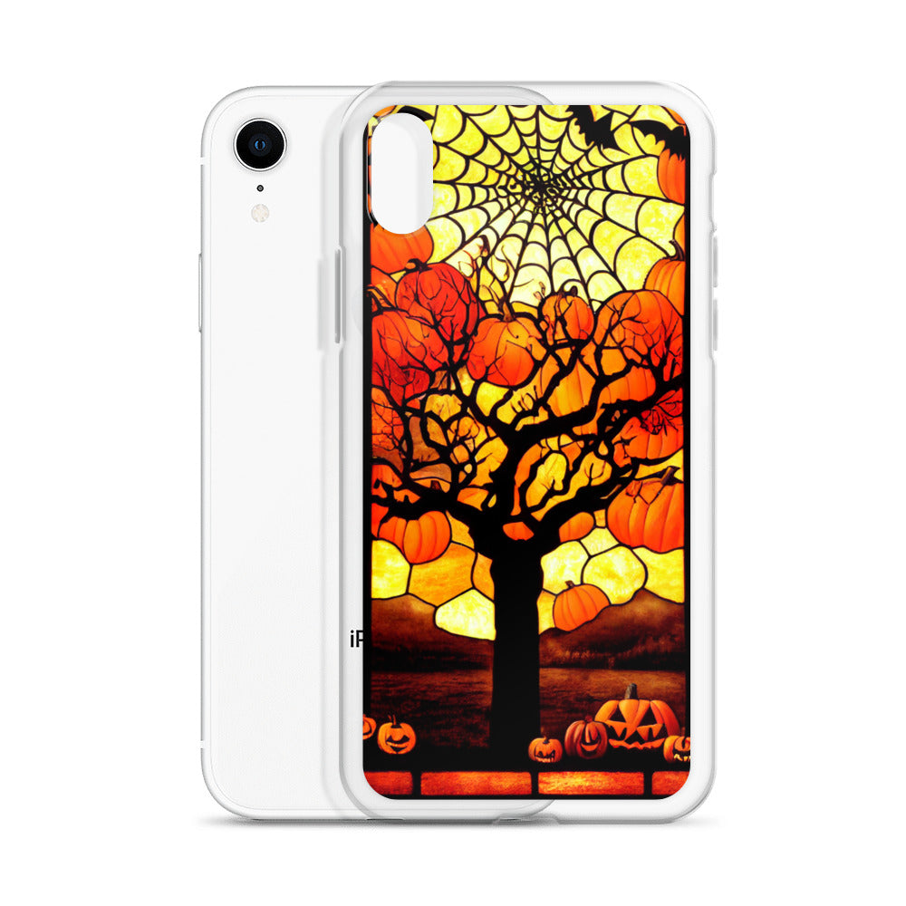 iPhone Case - Halloween Stained Glass Pumpkin Tree