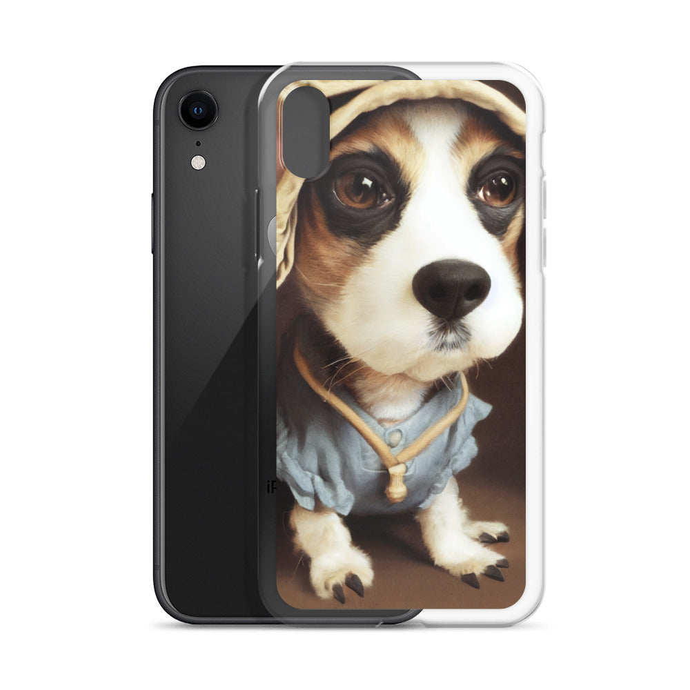 iPhone Case - Sweet Puppy in a Blue dress