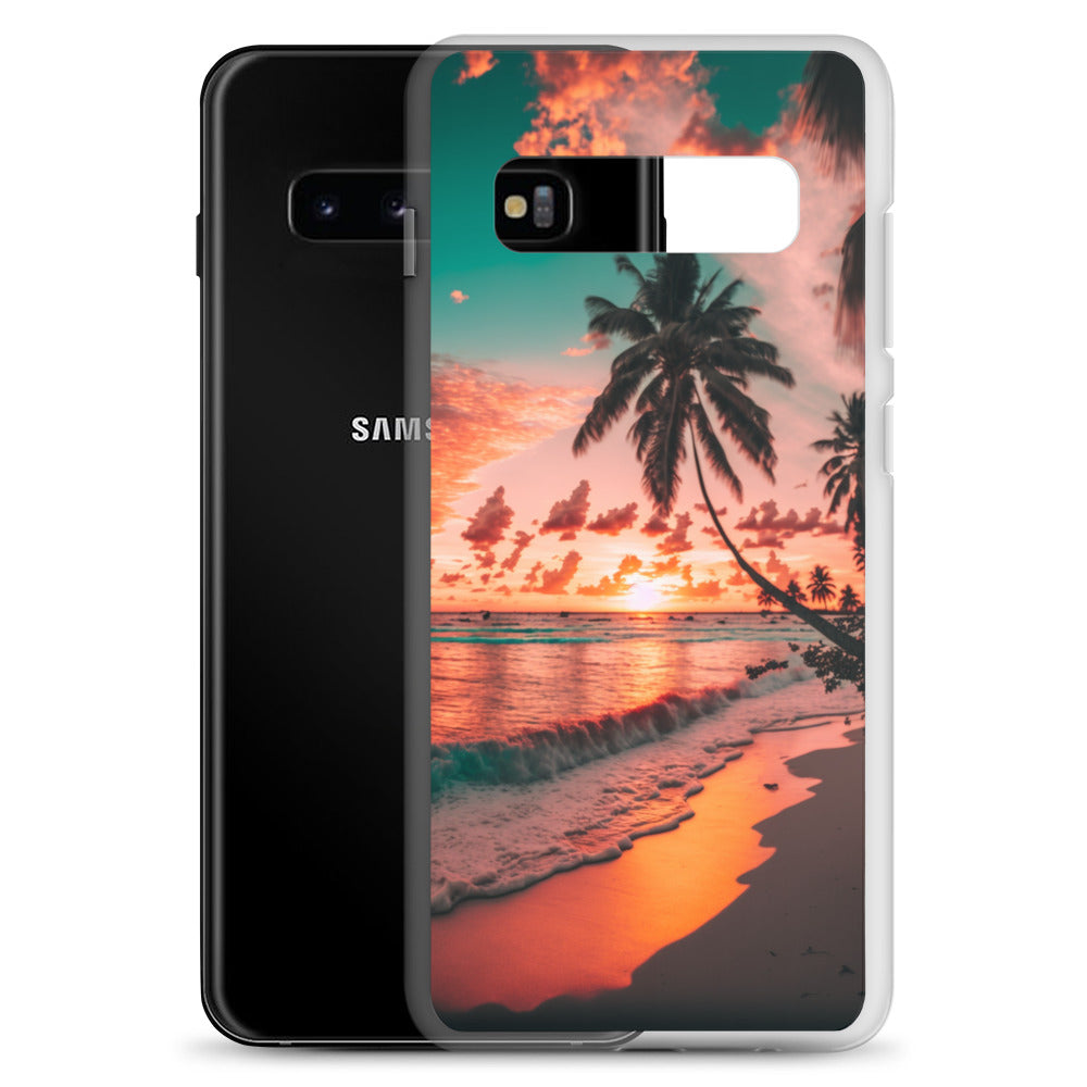 Samsung Case - Beach Life - Pink Sunset with Palms