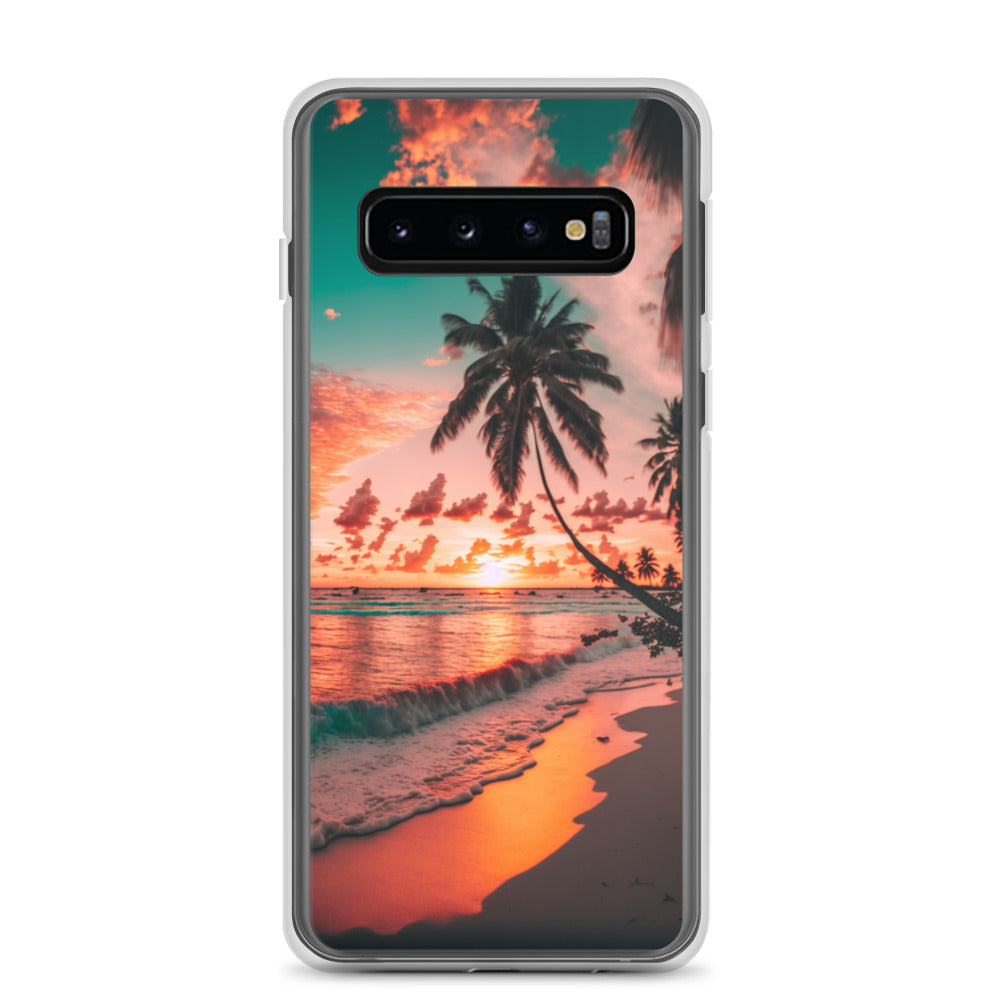 Samsung Case - Beach Life - Pink Sunset with Palms