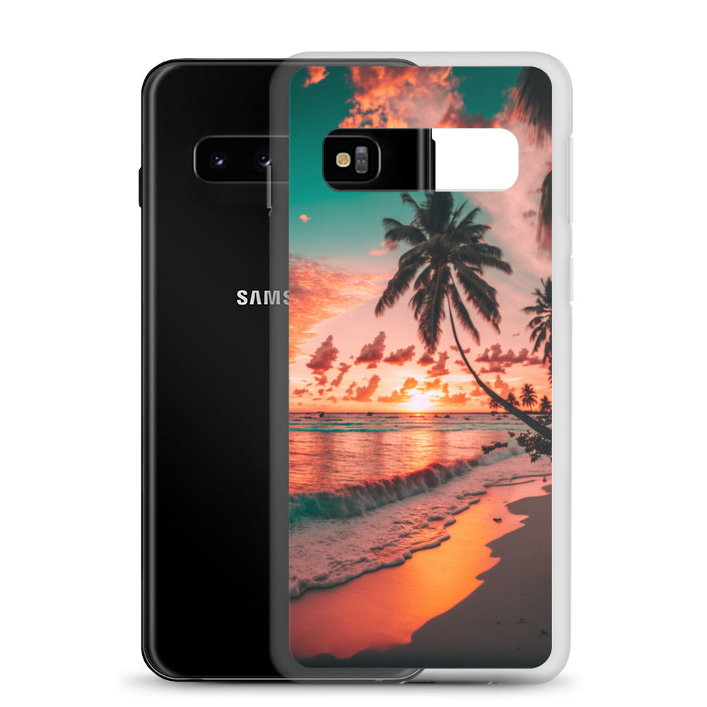 Samsung Case - Beach Life - Pink Sunset with Palms