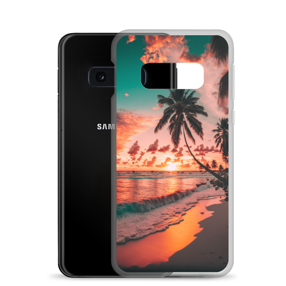 Samsung Case - Beach Life - Pink Sunset with Palms