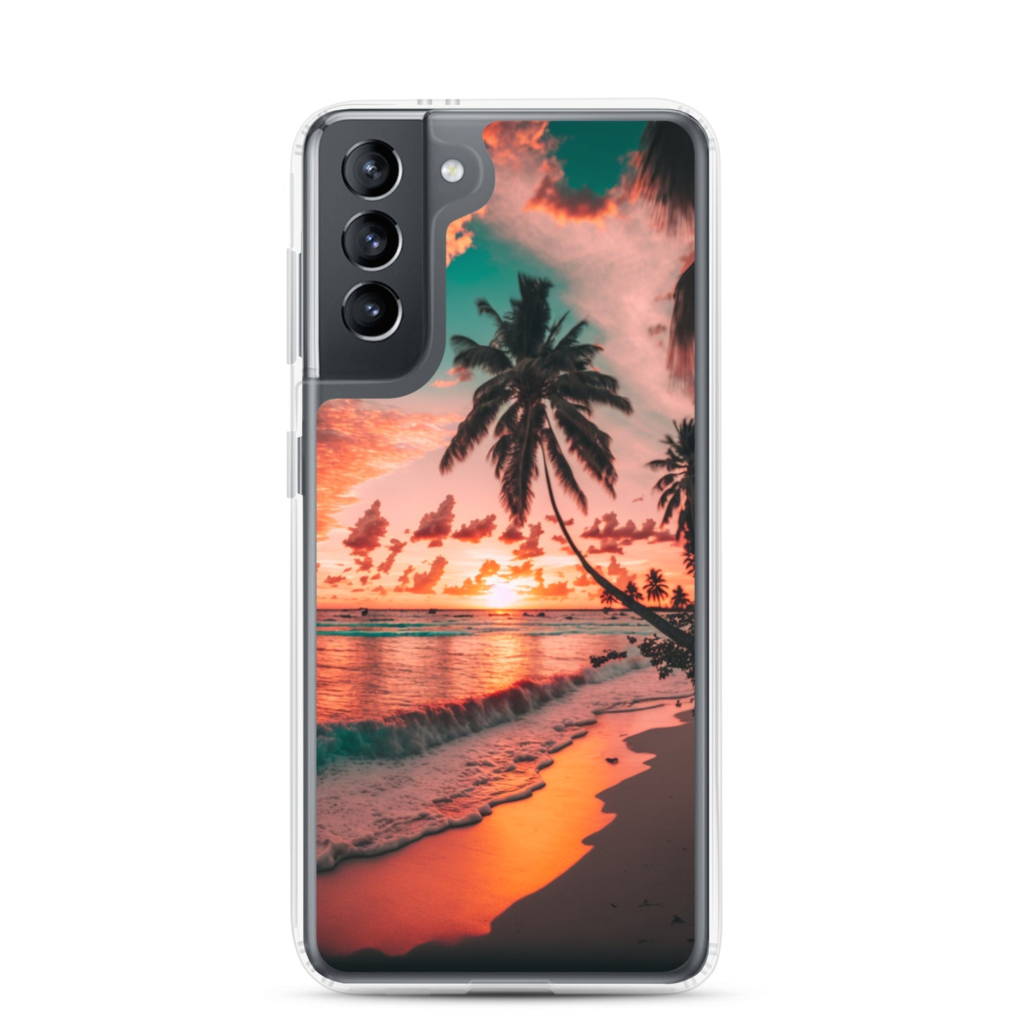 Samsung Case - Beach Life - Pink Sunset with Palms