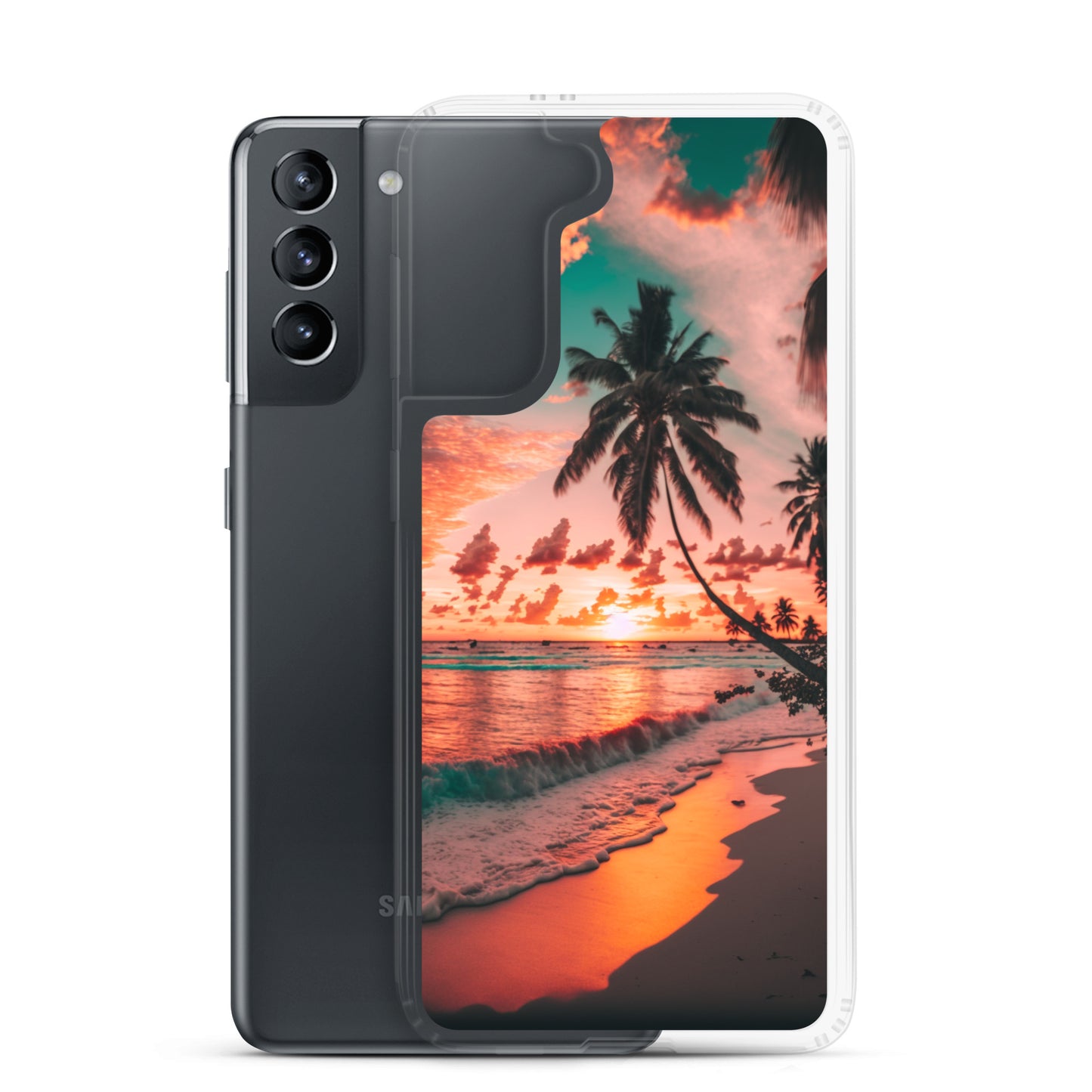 Samsung Case - Beach Life - Pink Sunset with Palms