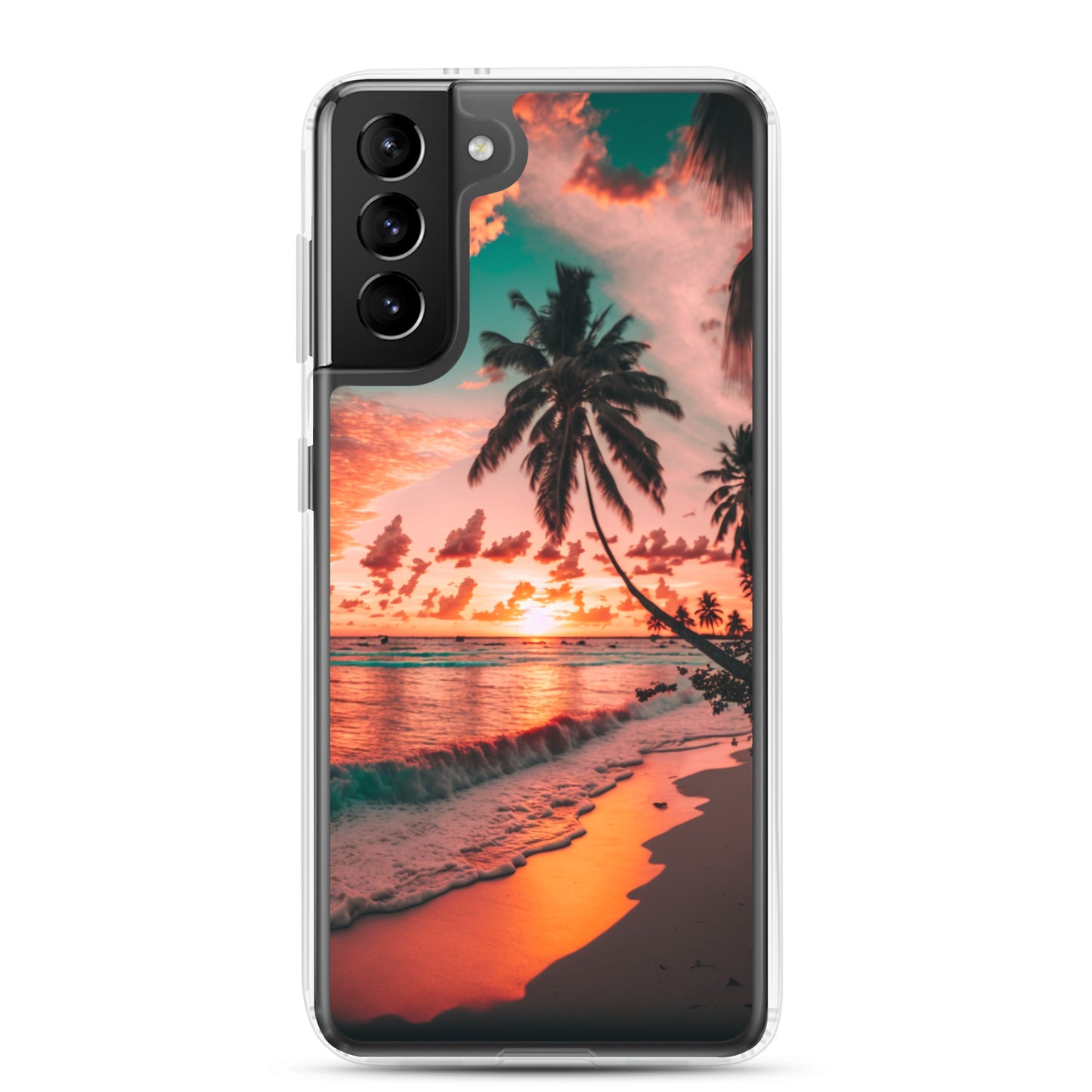 Samsung Case - Beach Life - Pink Sunset with Palms