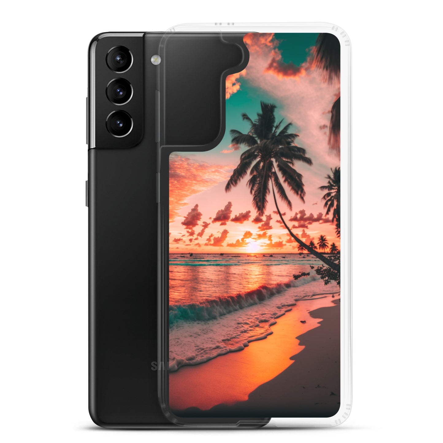 Samsung Case - Beach Life - Pink Sunset with Palms