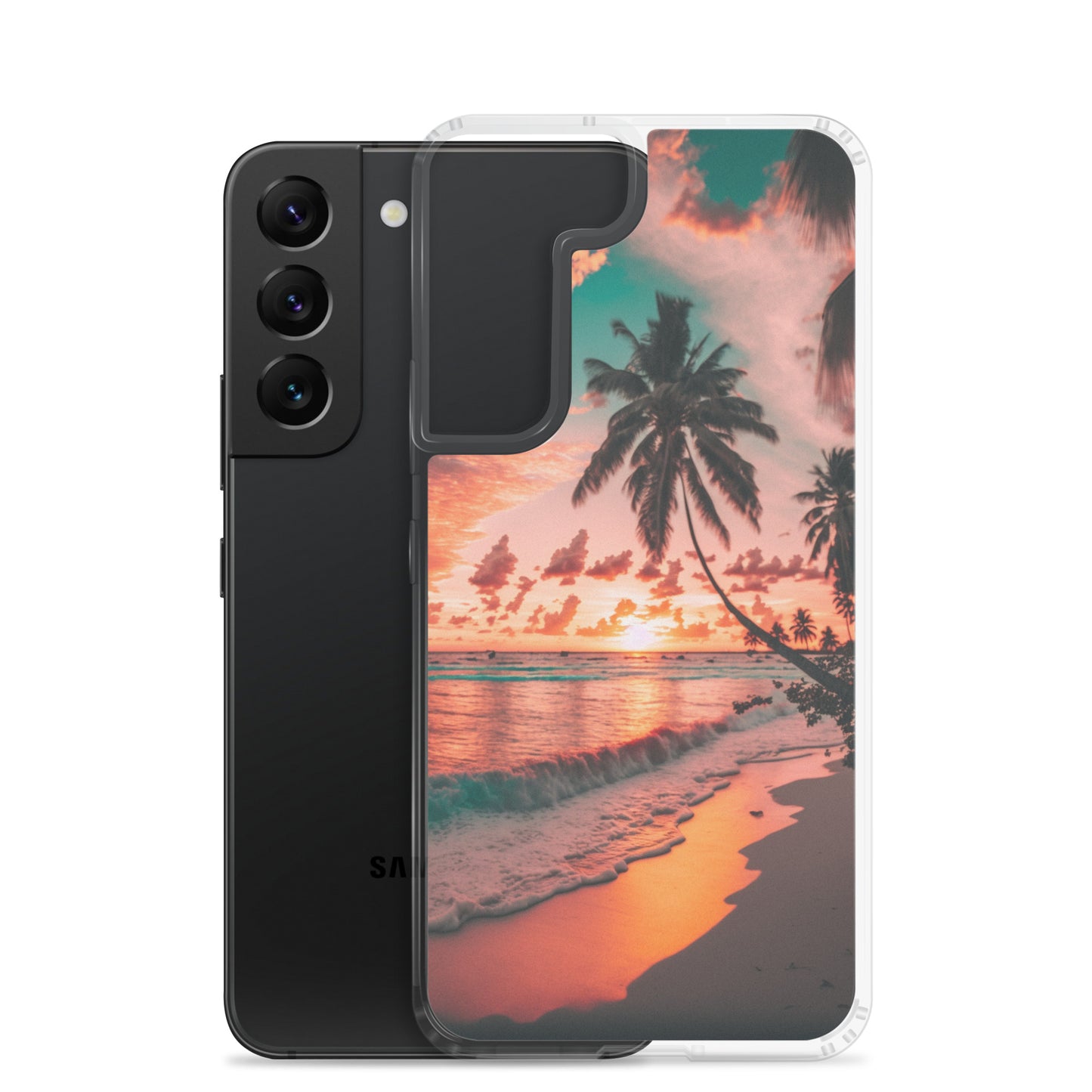 Samsung Case - Beach Life - Pink Sunset with Palms