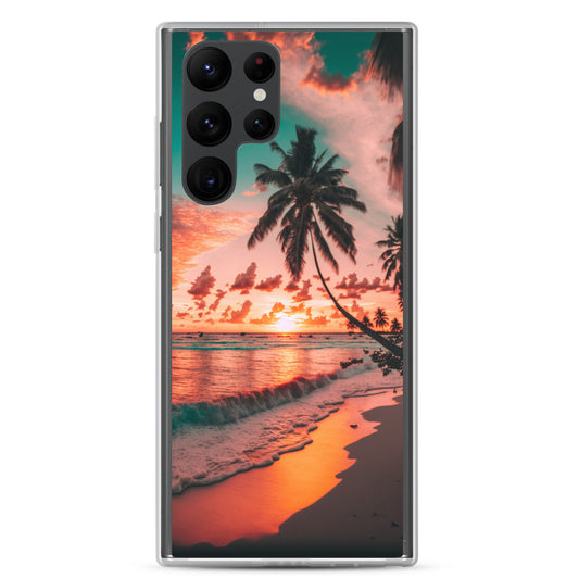 Samsung Case - Beach Life - Pink Sunset with Palms