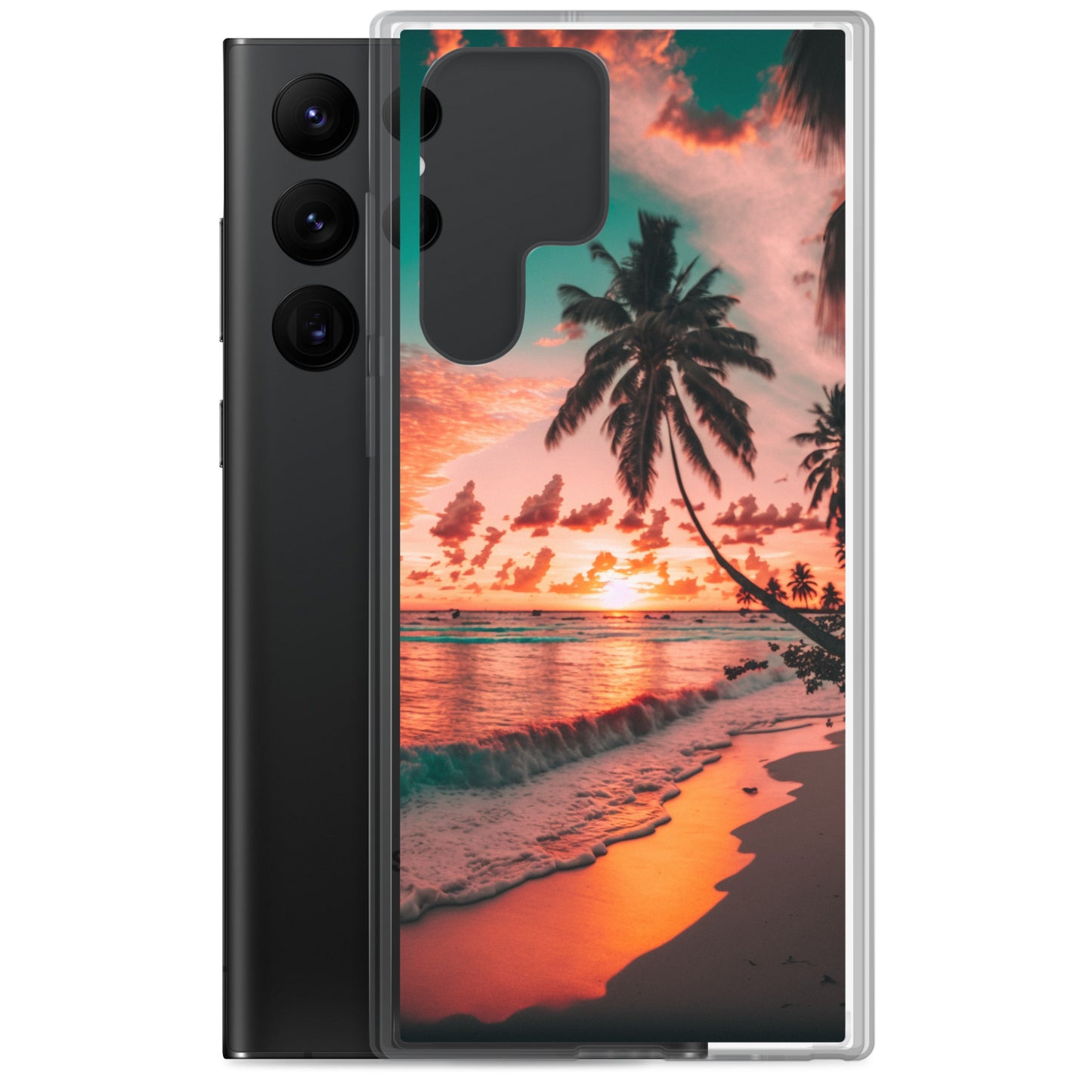 Samsung Case - Beach Life - Pink Sunset with Palms